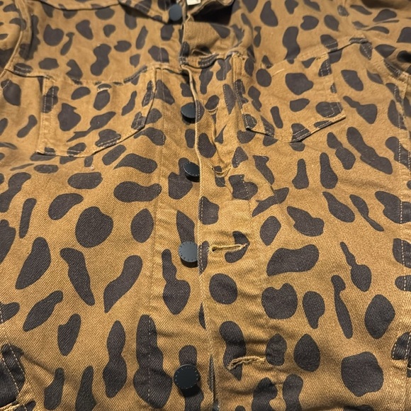 L’AGENCE Celine Leopard Denim Jacket Size L Rare Leopard - Picture 6 of 13